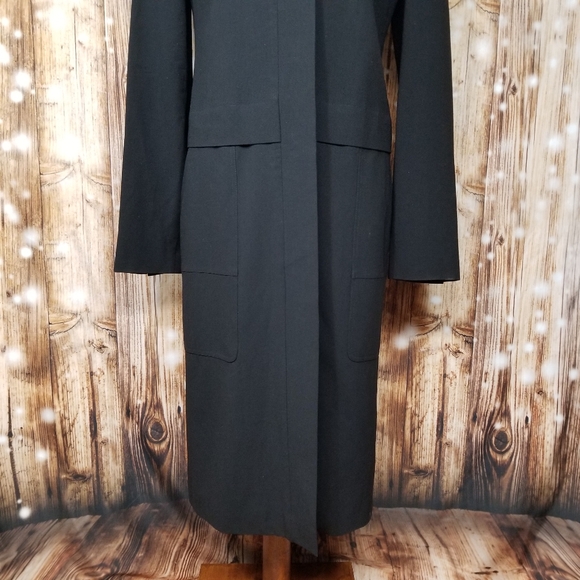 VTG Mark Eisen Collection Made In Italy Women's Sz 4 Black Long Button Up Blazer - Picture 9 of 14
